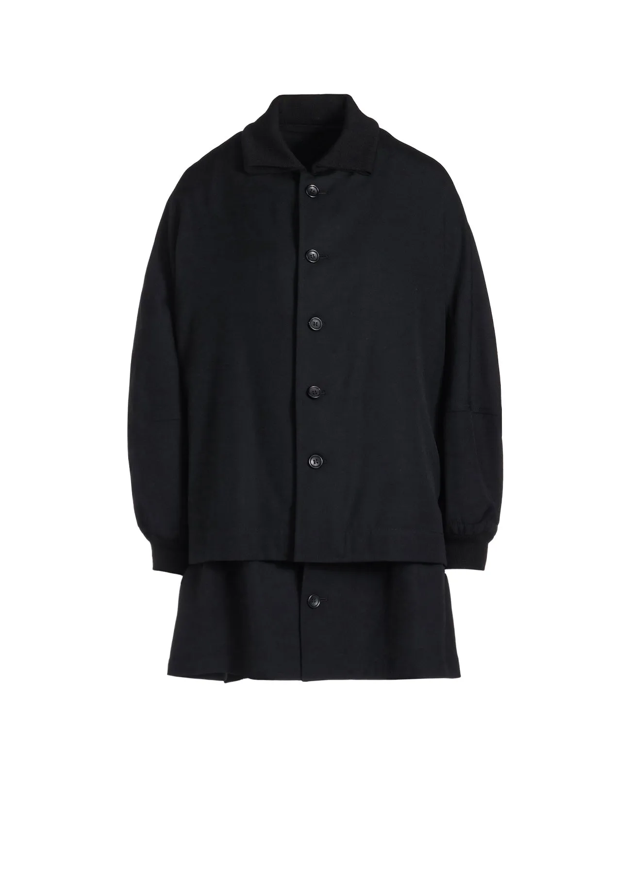 2/60 WOOL GABARDINE DOUBLE LAYERED PADDED COAT