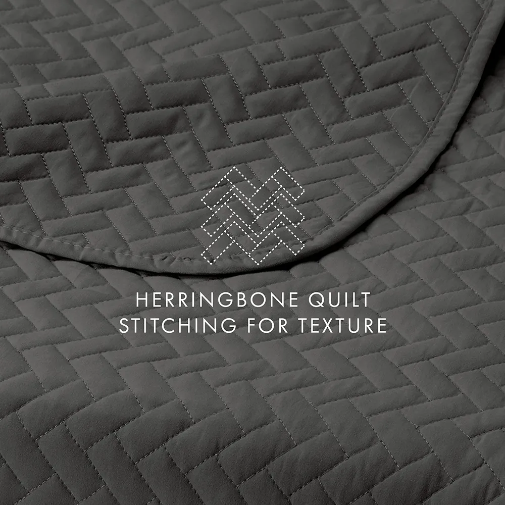 3-Piece Herringbone Quilted Coverlet Set (Sale)