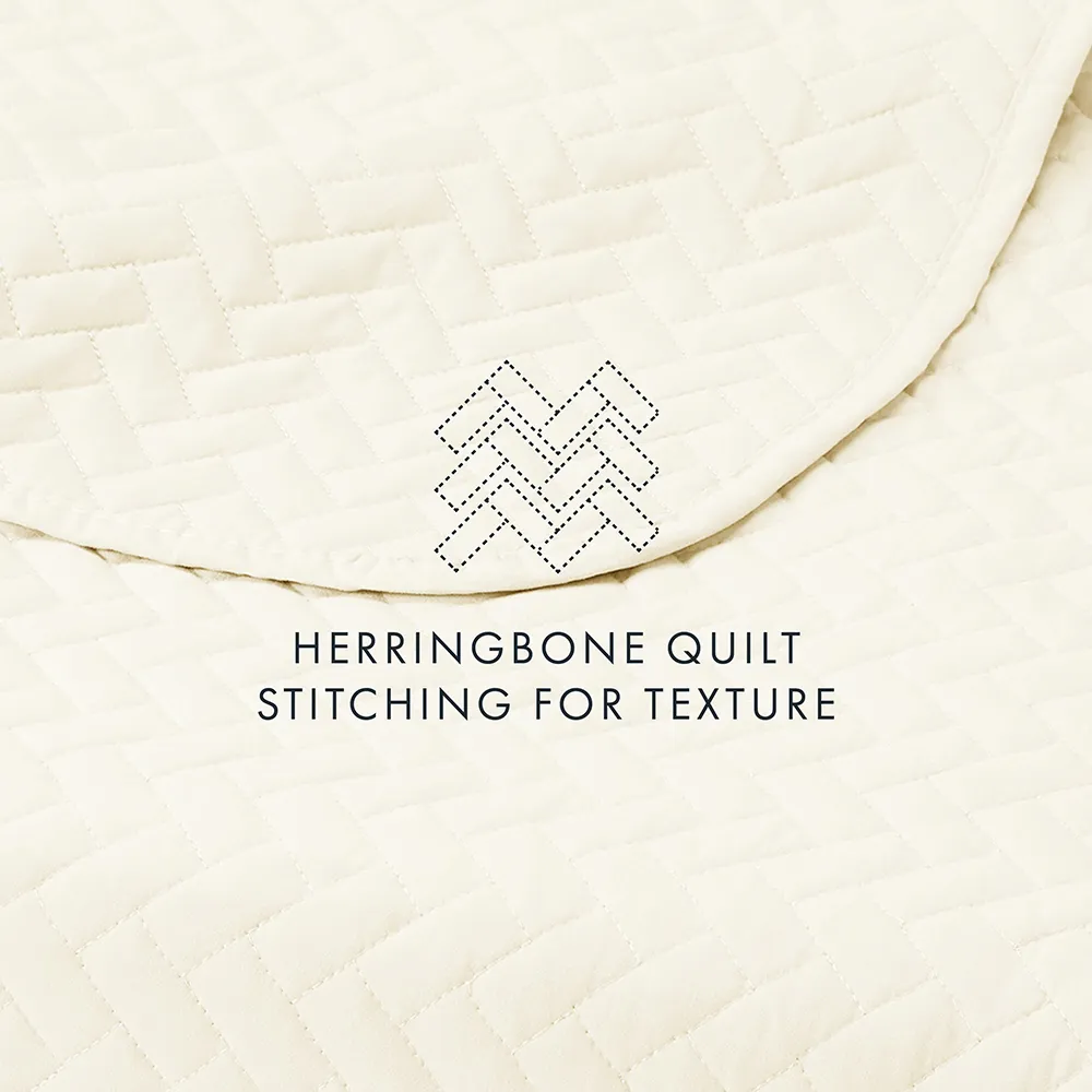 3-Piece Herringbone Quilted Coverlet Set (Sale)