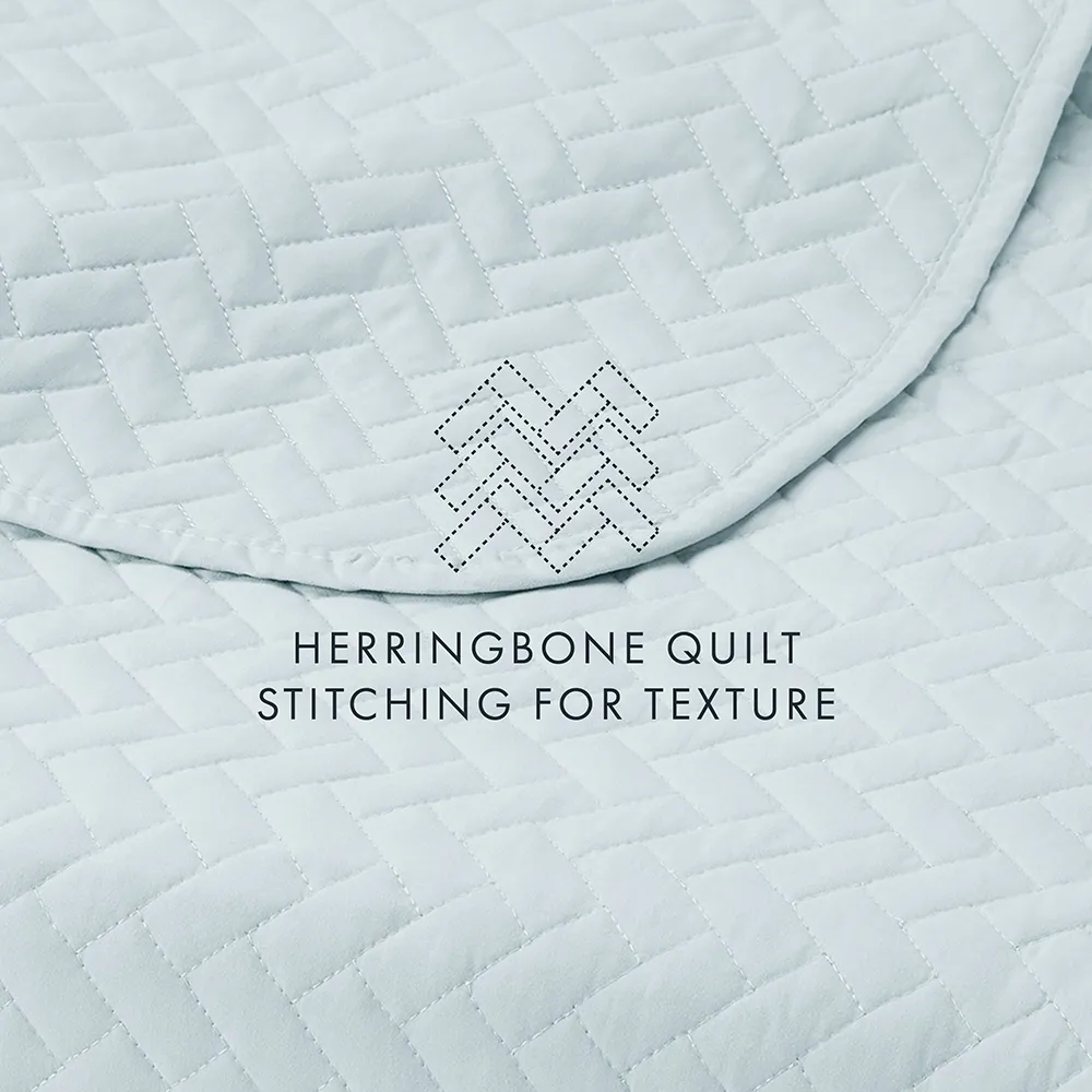 3-Piece Herringbone Quilted Coverlet Set (Sale)