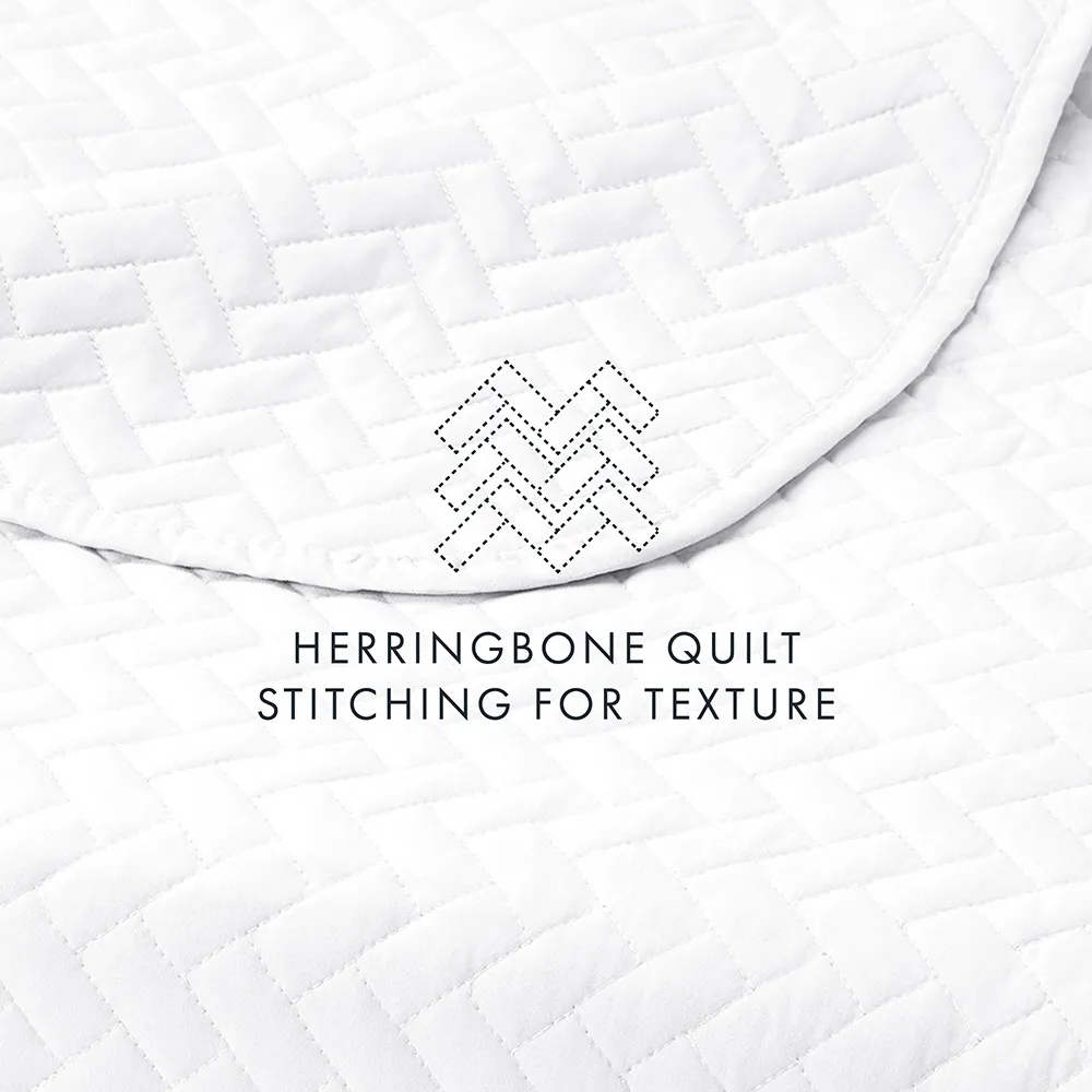 3-Piece Herringbone Quilted Coverlet Set (Sale)