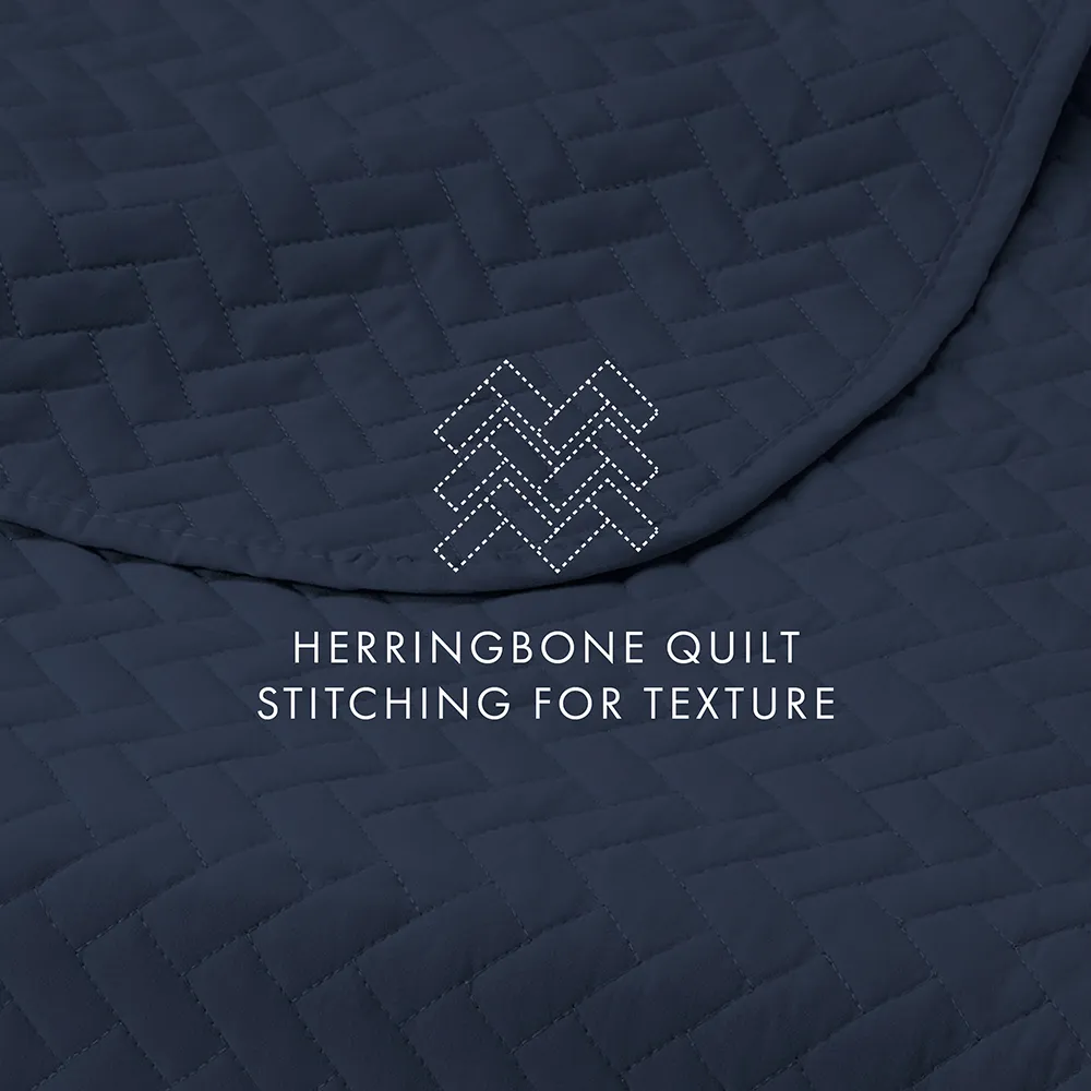 3-Piece Herringbone Quilted Coverlet Set (Sale)