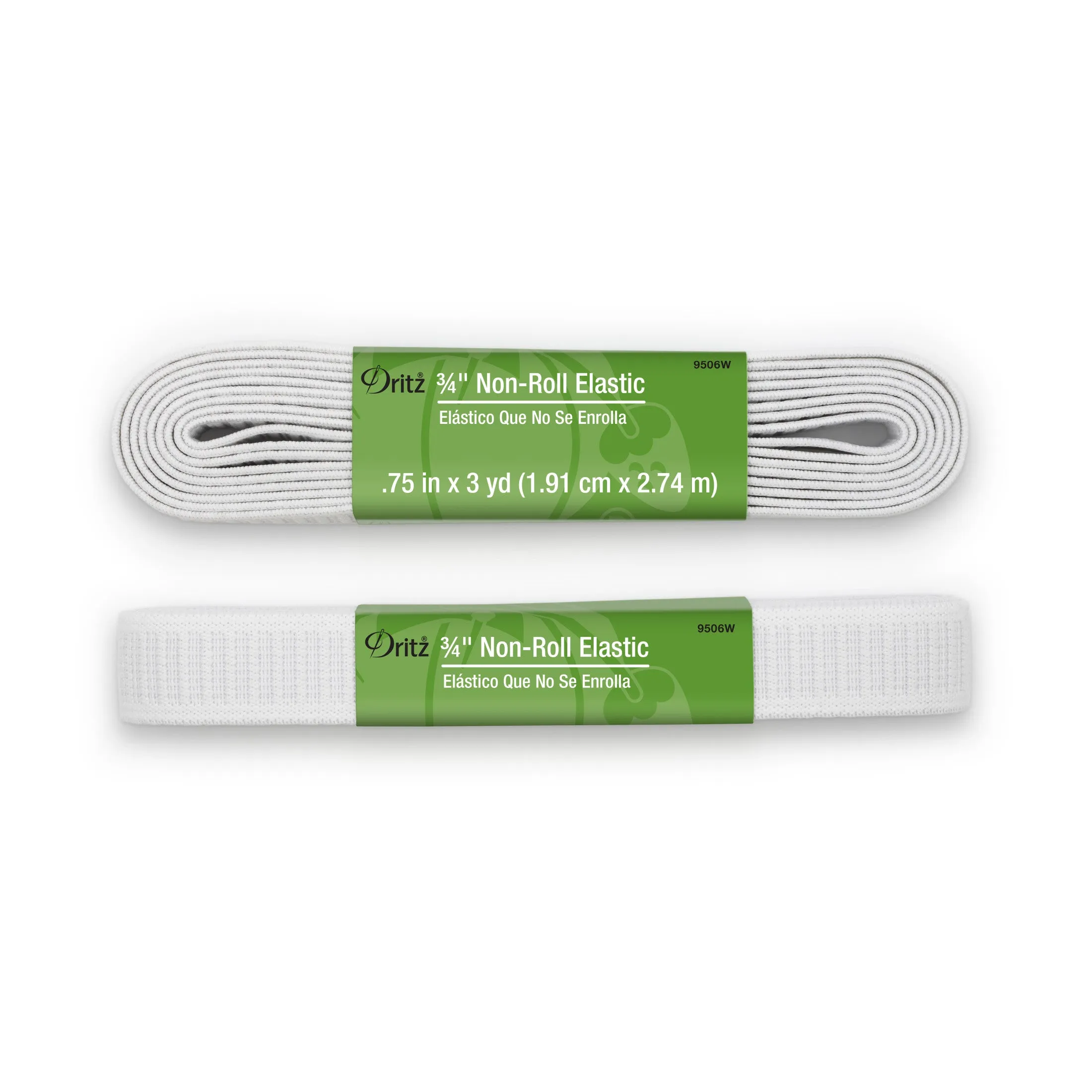 3/4" Non-Roll Elastic, White