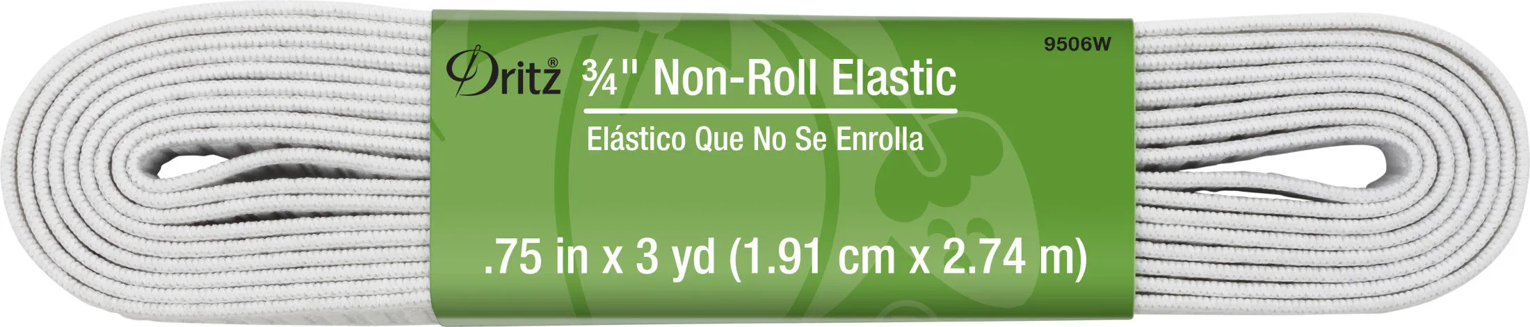 3/4" Non-Roll Elastic, White