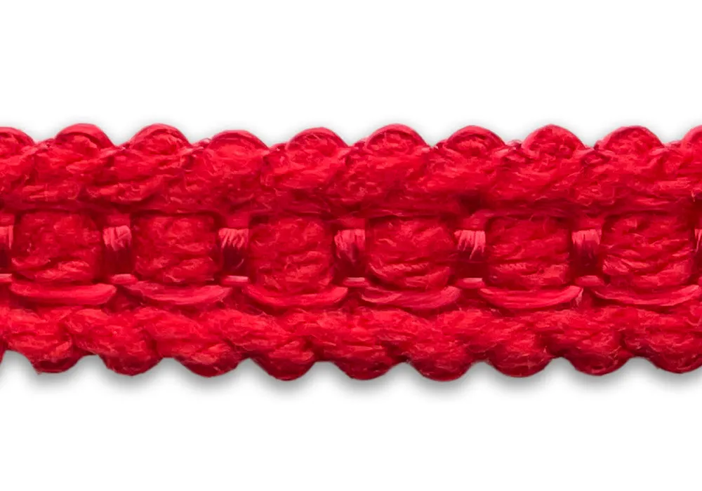 3/4" Scarlet Samba Bouclé Braided Trim (Made in France)