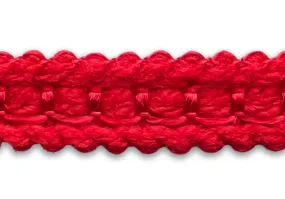 3/4" Scarlet Samba Bouclé Braided Trim (Made in France)