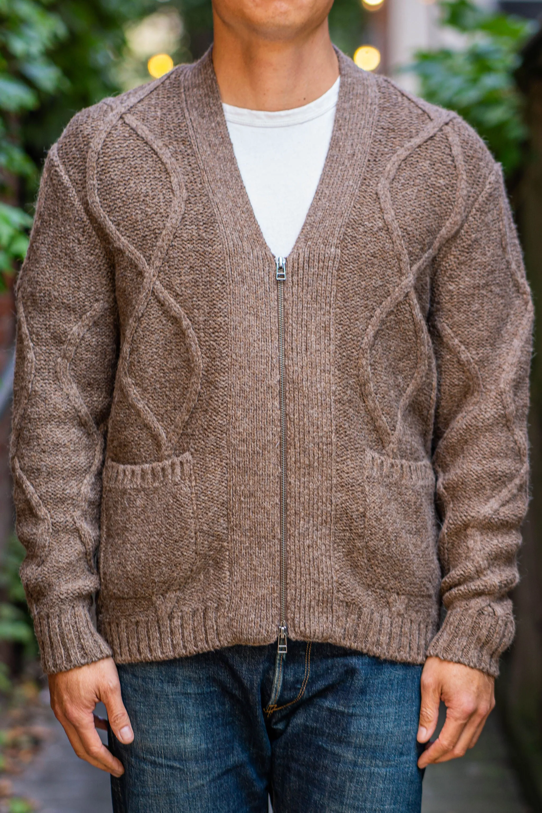 3sixteen Alpaca Liner Cardigan  - Oak