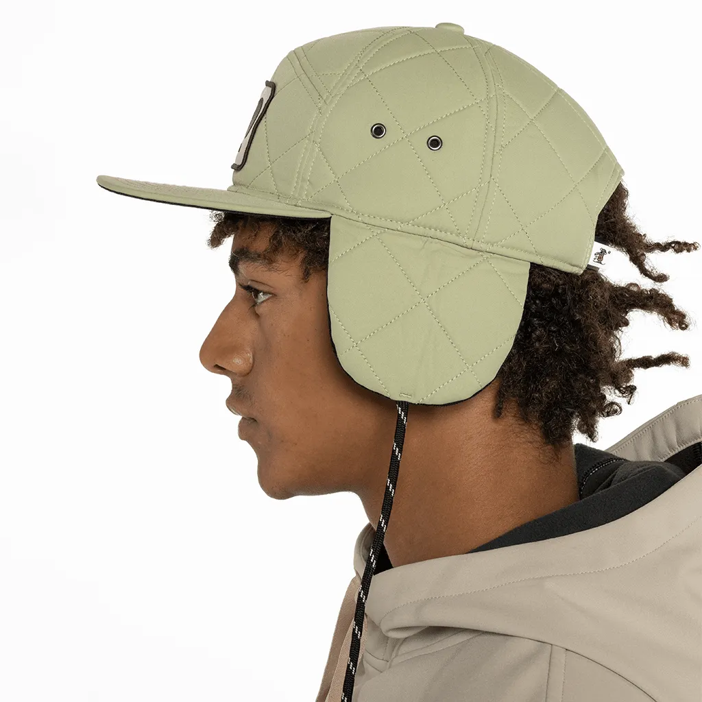 7 panel quilted hat - Macha / Black