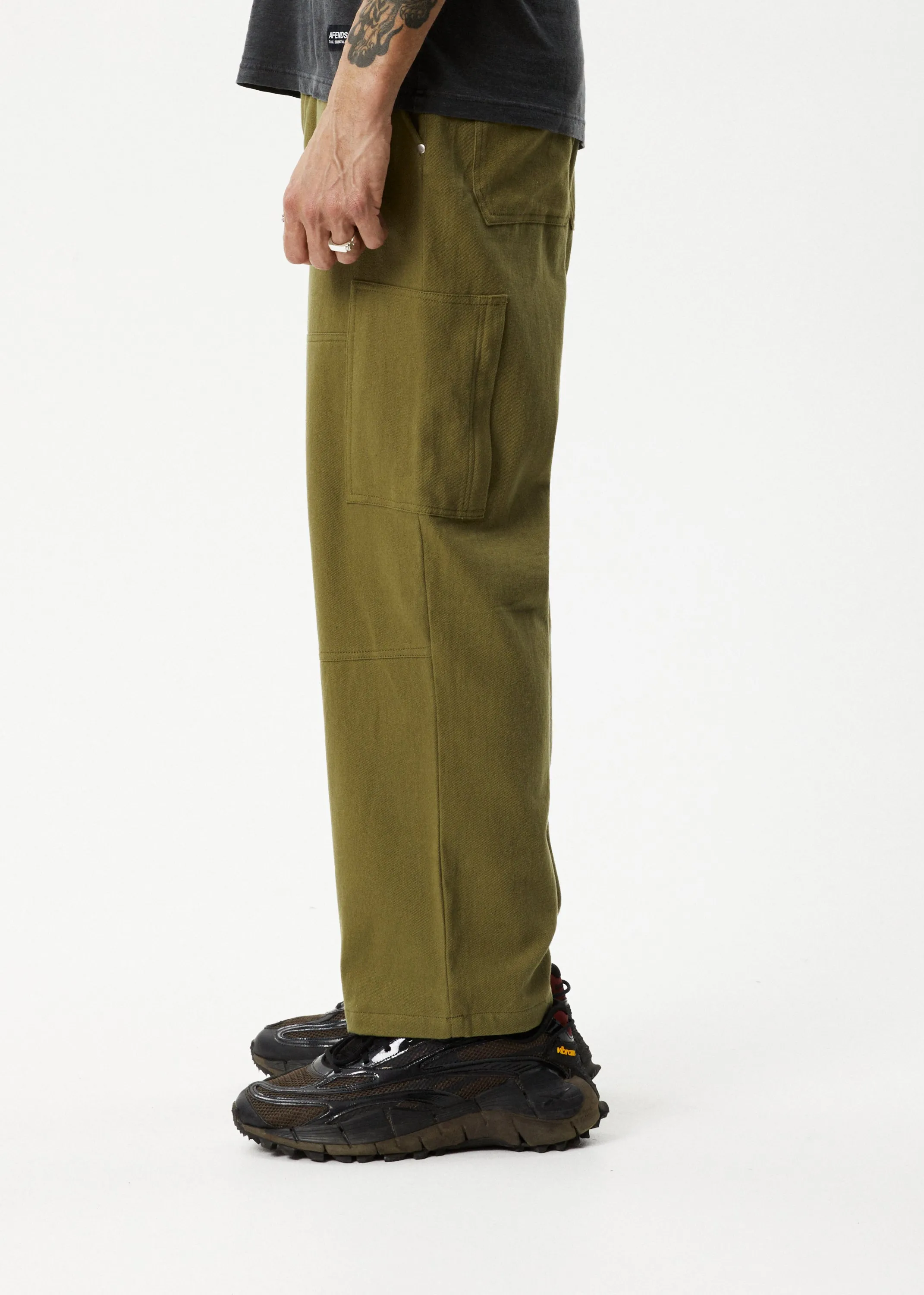 AFENDS Mens Richmond - Carpenter Pants - Military