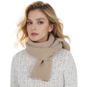 Anna-Kaci Solid Color Knitted Scarf Winter Neck Warm Wrap Stylish Cold Weather Accessory for Women