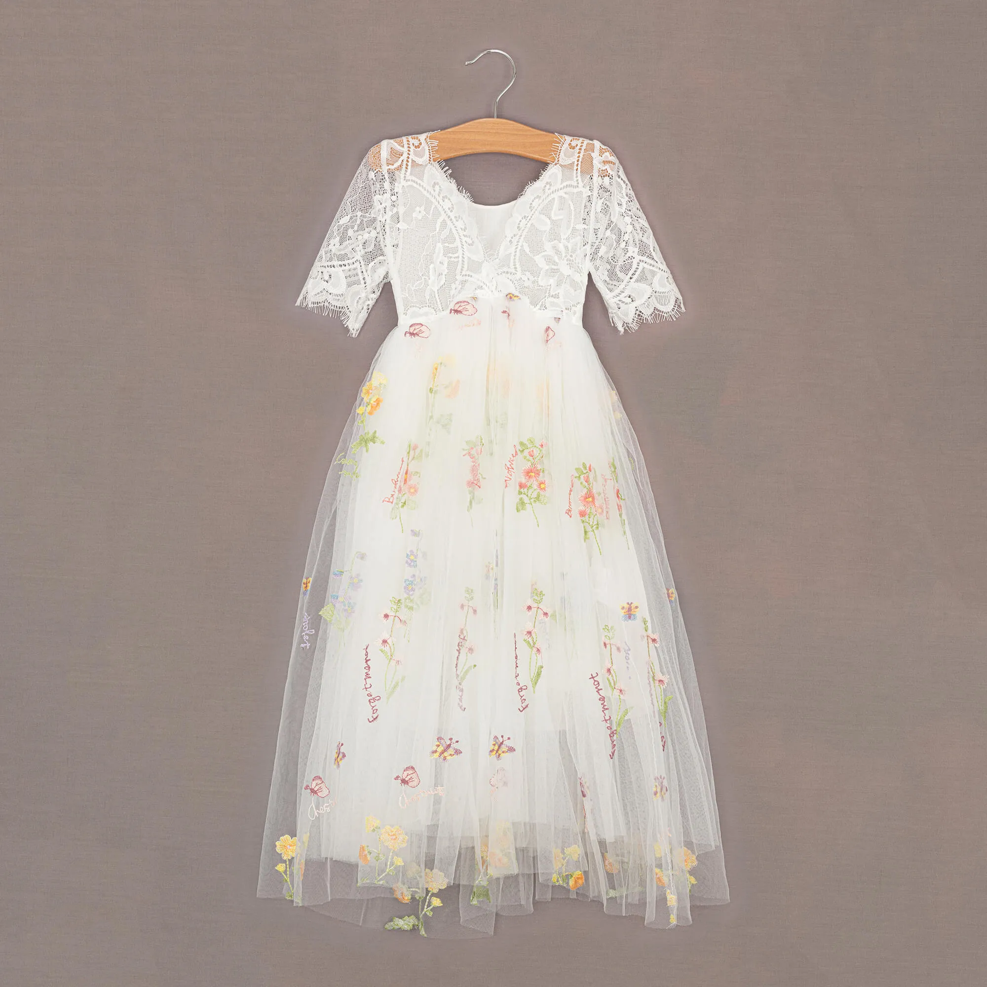 Baby Enchanted Dress - Embroidered White Lace