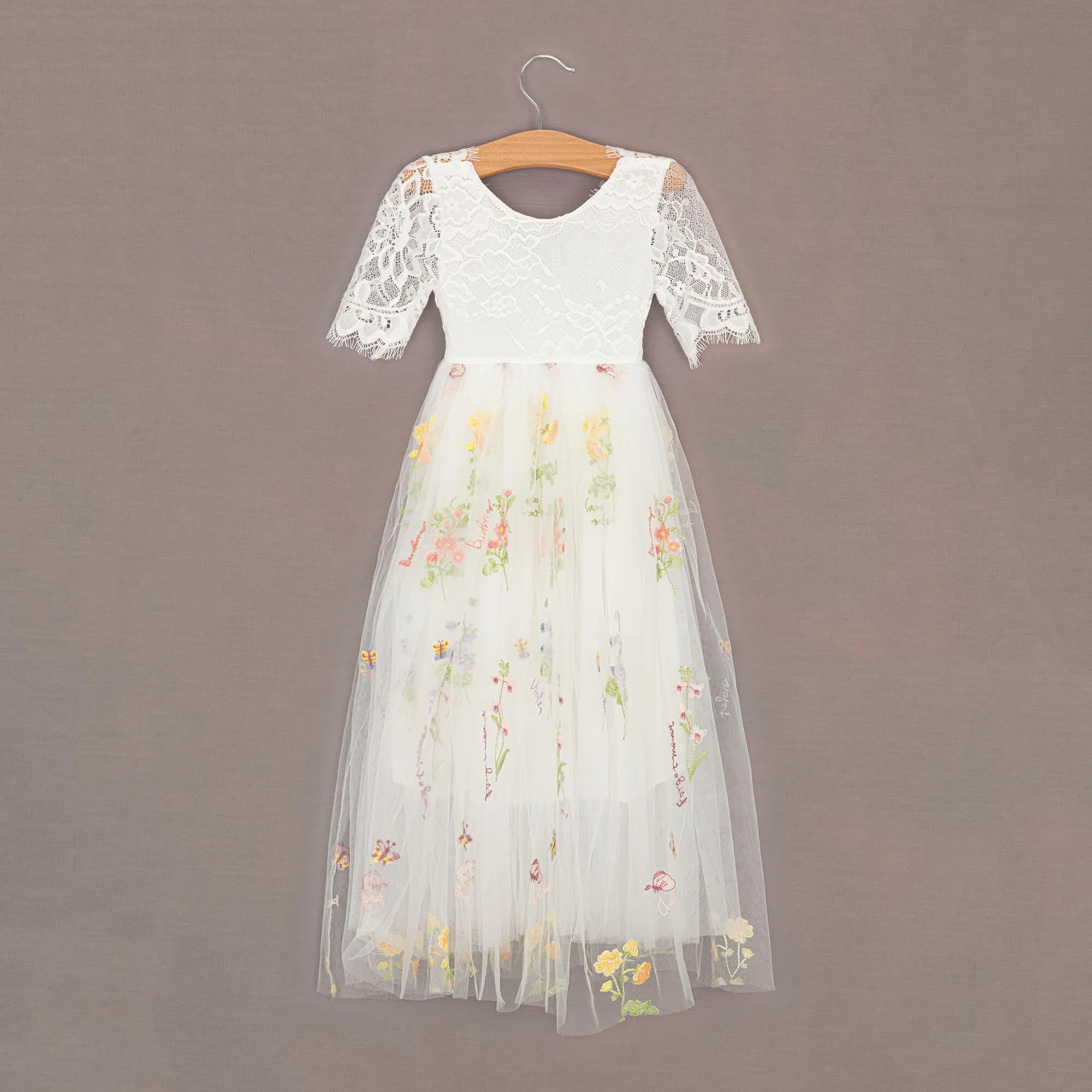 Baby Enchanted Dress - Embroidered White Lace