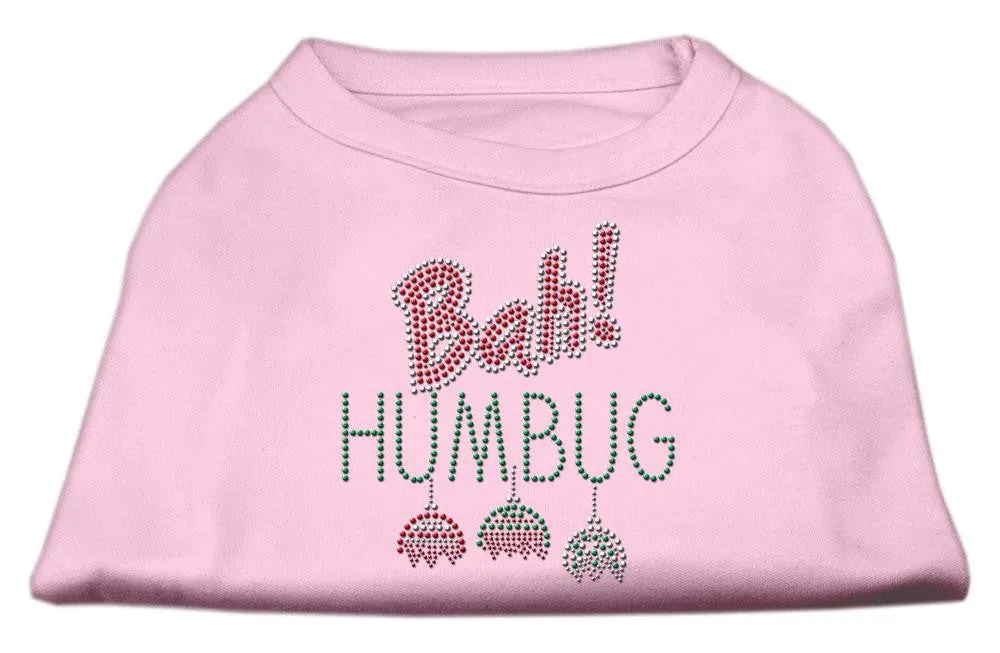 Bah Humbug Rhinestone Dog Shirt Light Pink Lg (14)