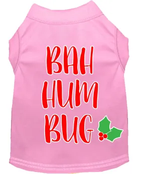 Bah Humbug Screen Print Dog Shirt Light Pink Sm