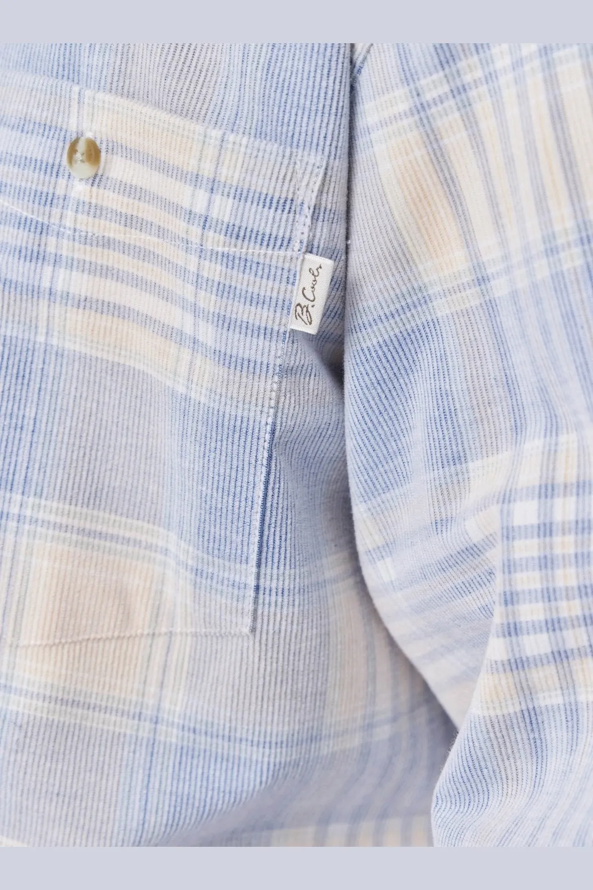 Barney Cools Cabin 2.0 Shirt Blue Corduroy Plaid