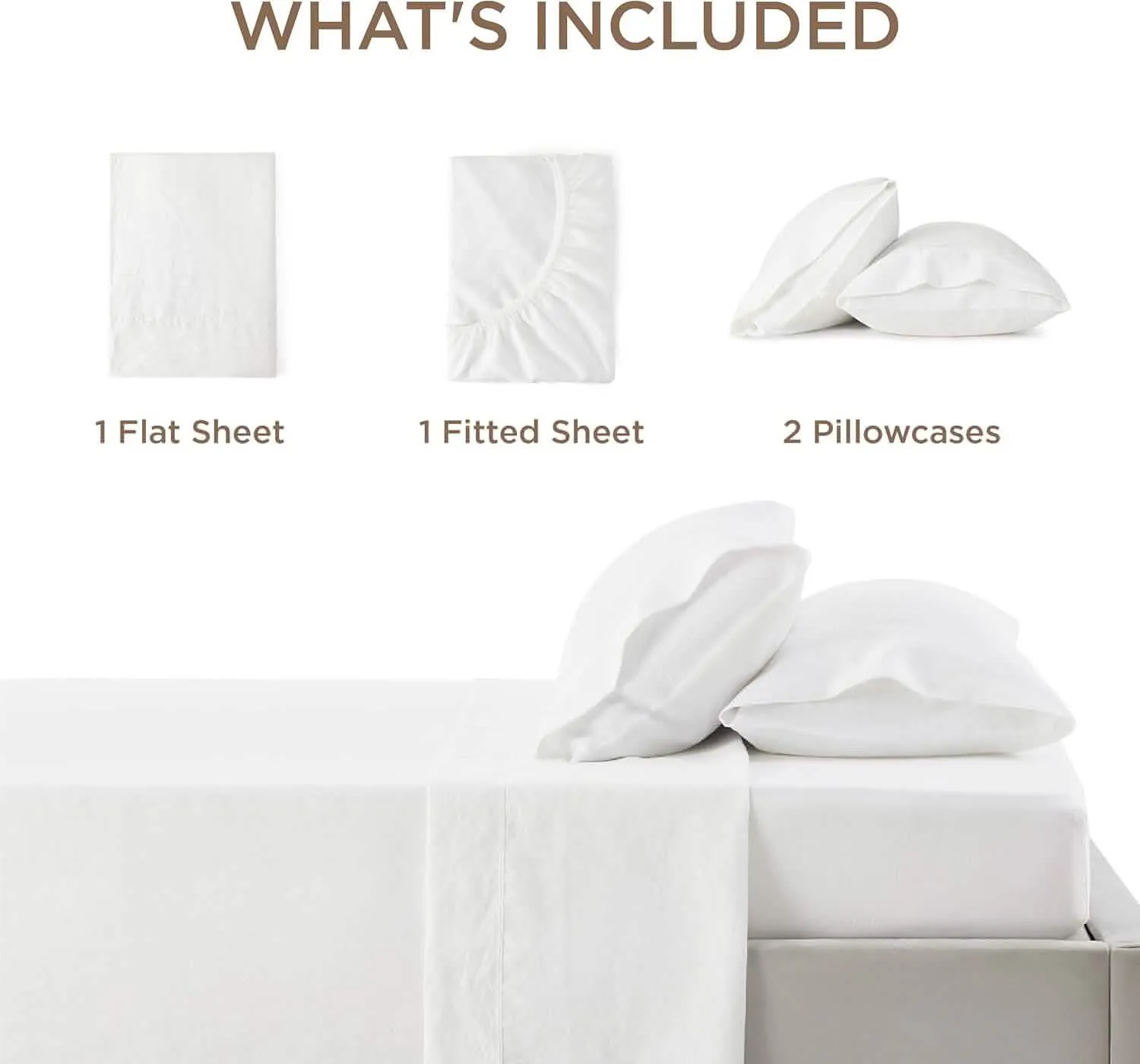 Bedsure Breathable Cotton Linen Bed Sheet Set