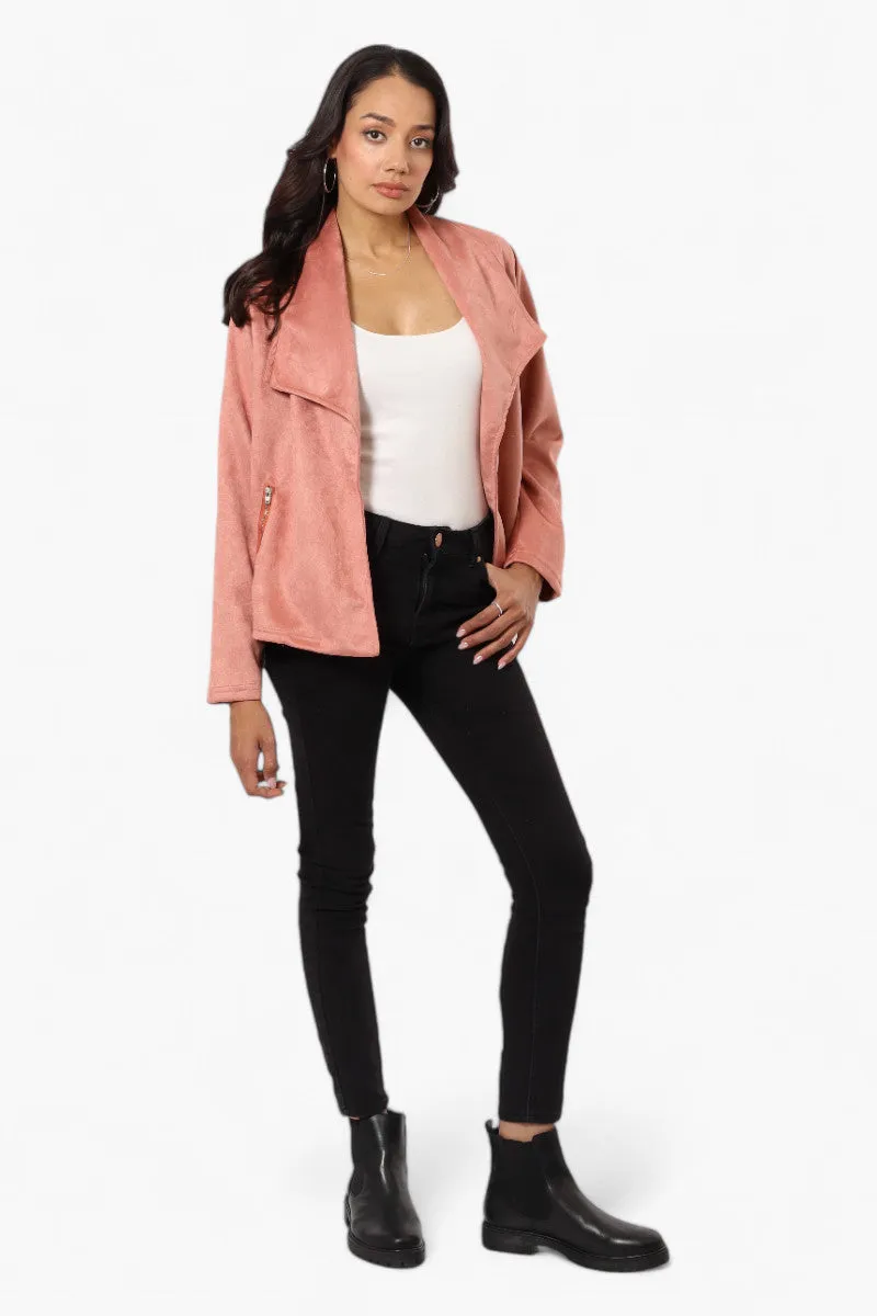 Beechers Brook Suede Waterfall Blazer - Pink