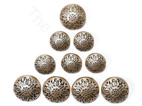 Beige Golden Geometric Metal Suit Buttons