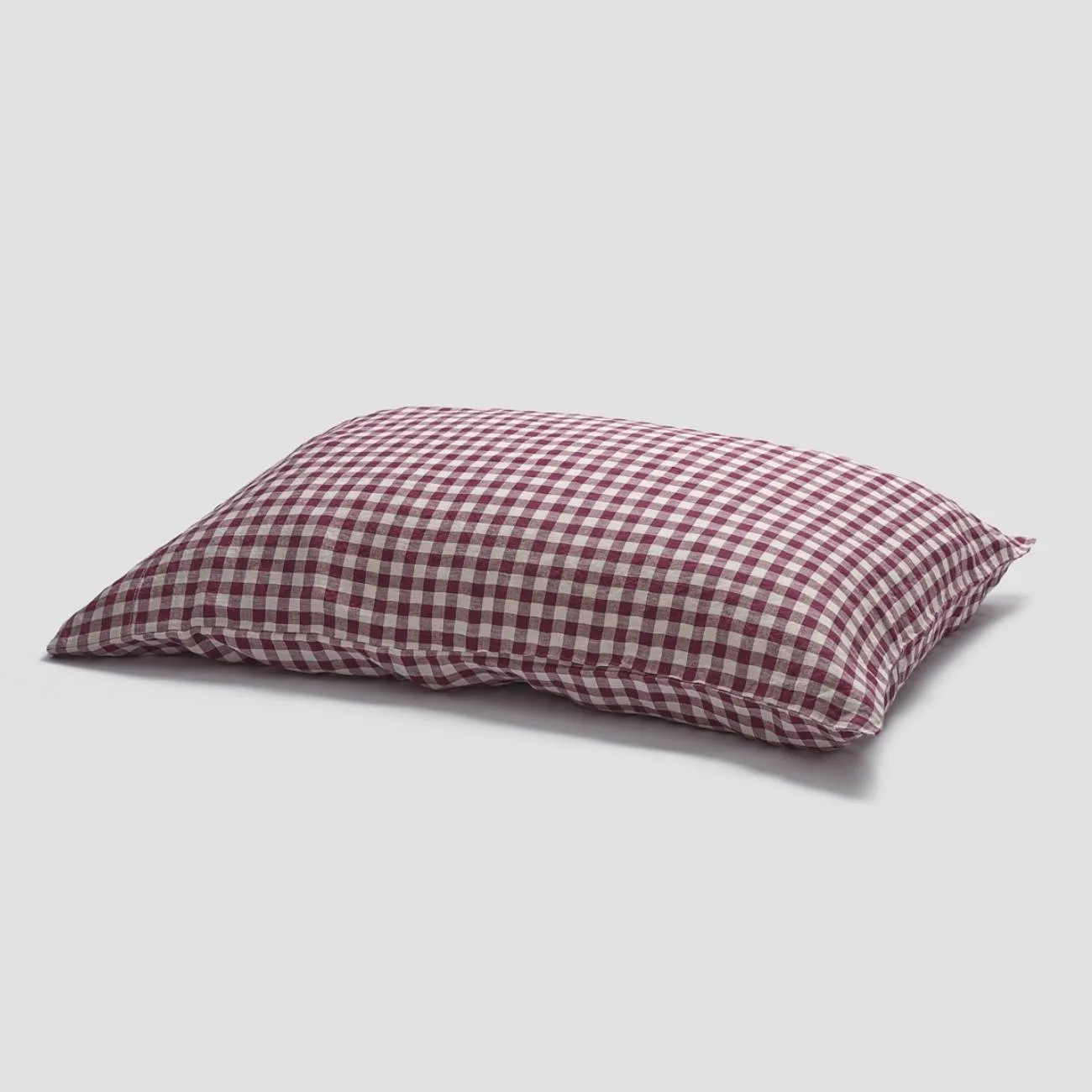 Berry Gingham Linen Blend Pillowcase (Pair)