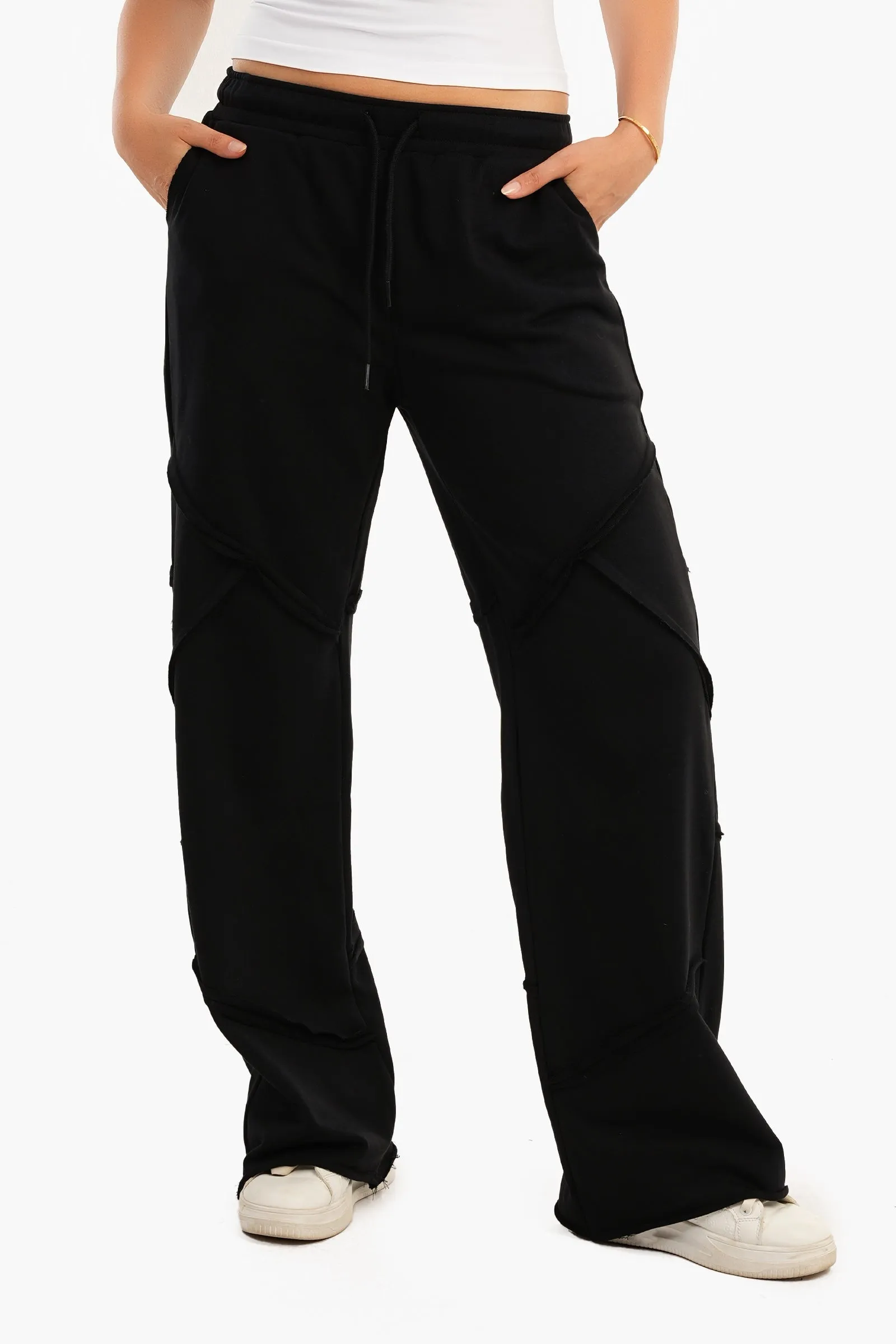 Black Piping Lounge Pants