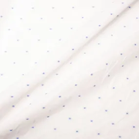 Blue Spotted White Superfine Pure Linen Shirting