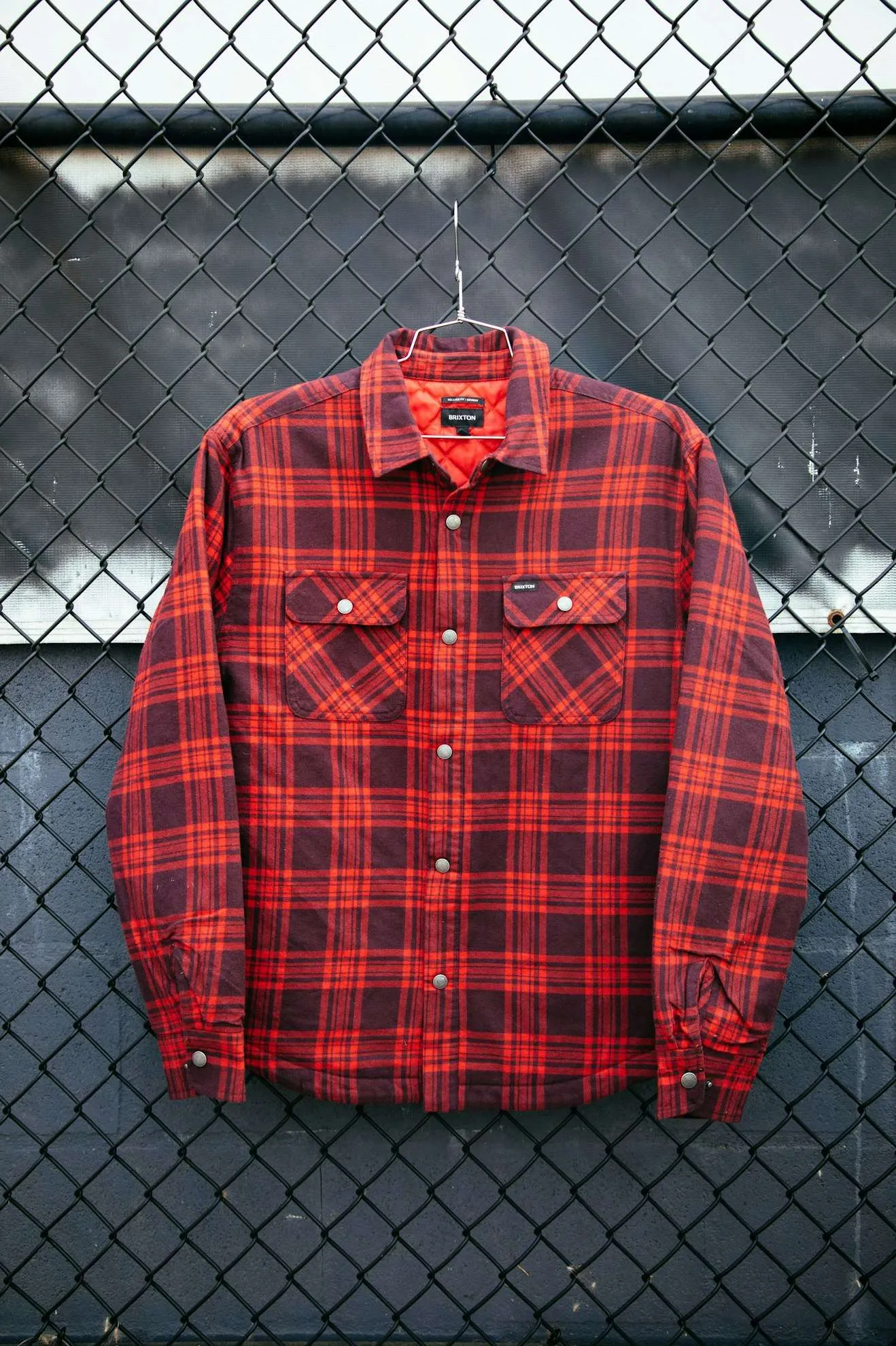 Bowery Quilted L/S Flannel - Bright Red/Mahogany