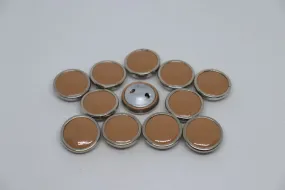 Brown Circular Metal Ring Plain Coat Button