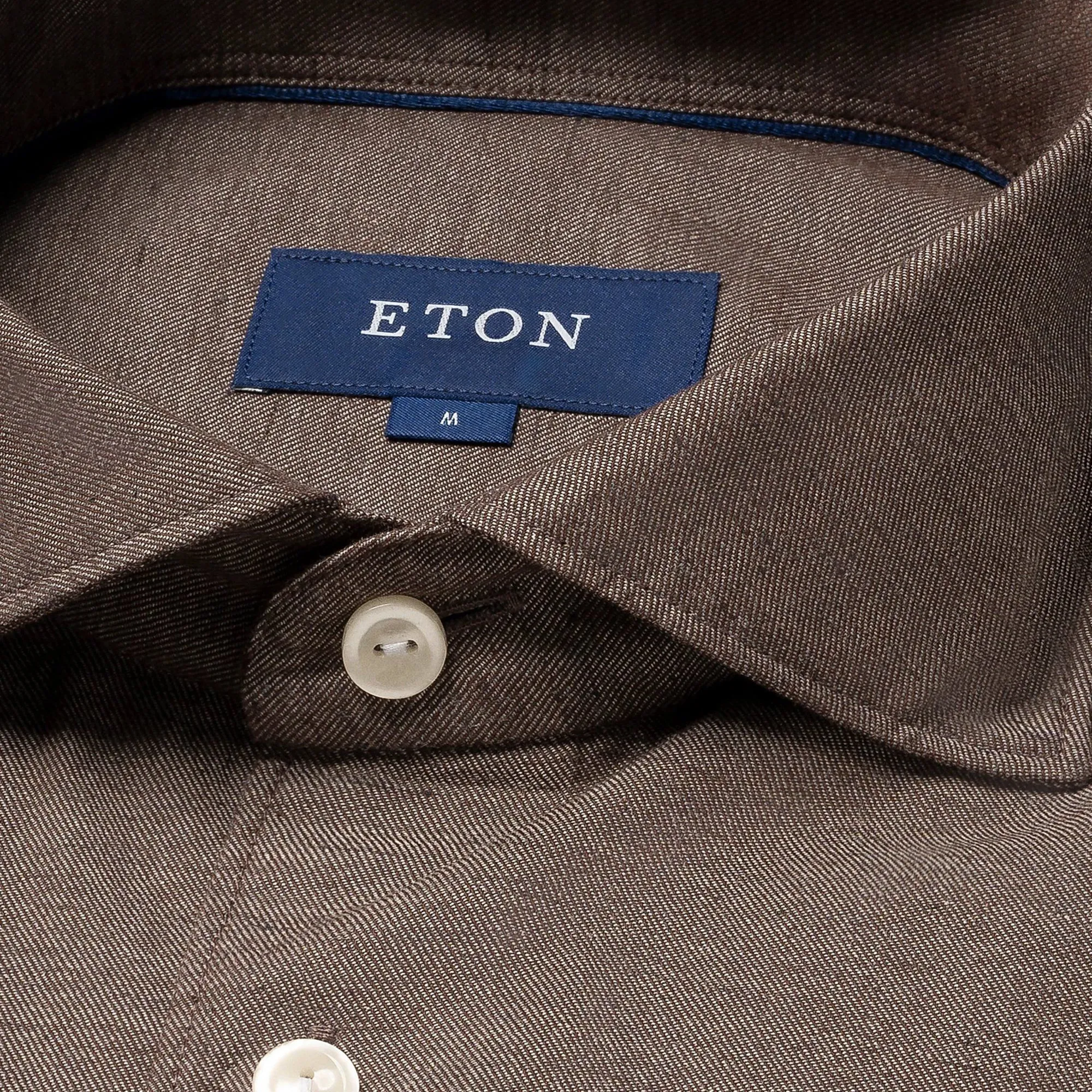 Brown Solid Recycled Cotton Slim Fit Casual Shirt - ETON