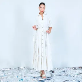 Button-up embroidered maxi dress wholesale