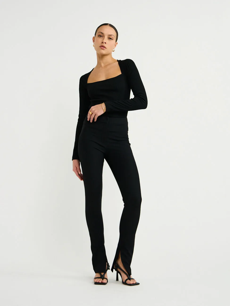 By Johnny Pia Ankle Split Pant in Black