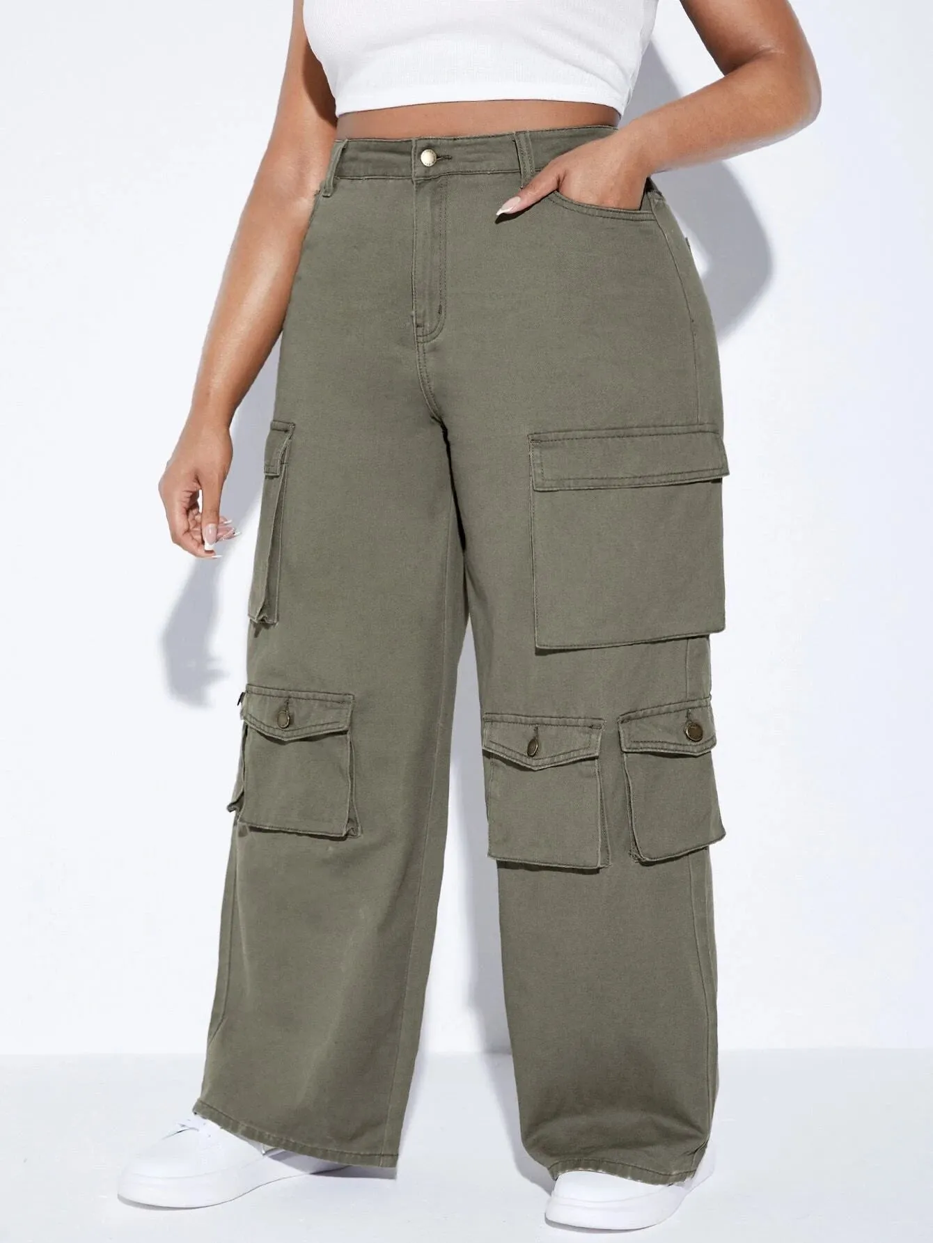 Cargo Jeans With Elevated Waist