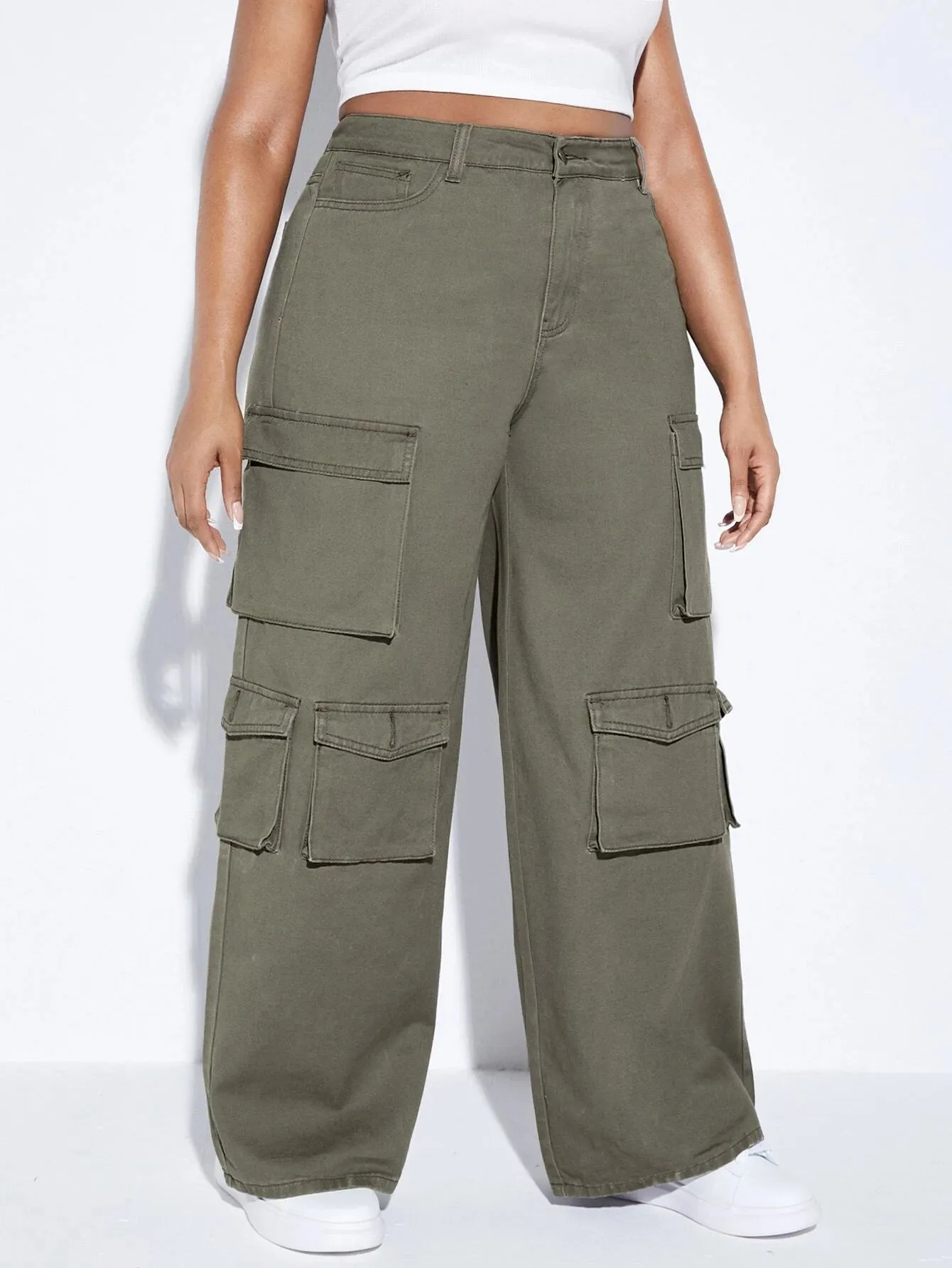 Cargo Jeans With Elevated Waist