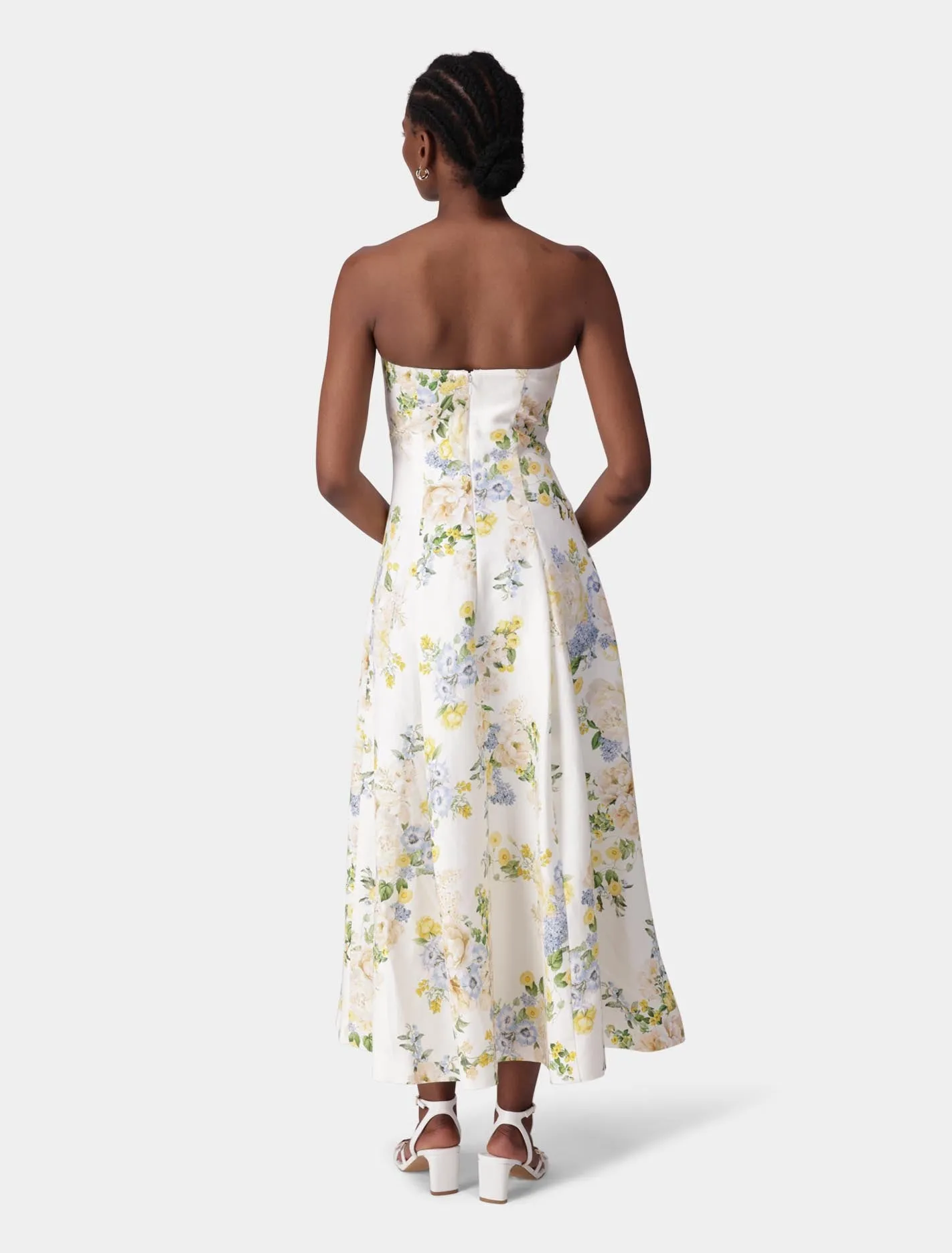 Charlotte Strapless Printed Midi Dress