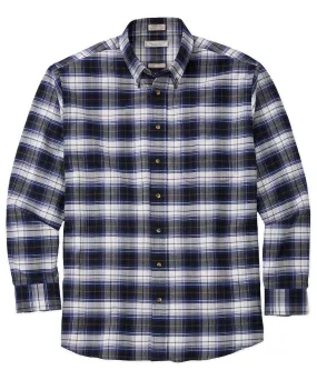 Cotton-Cashmere Plaid Long-Sleeve Sport Shirt