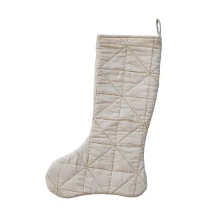 Cozy Farmhouse Quilted Linen Stocking