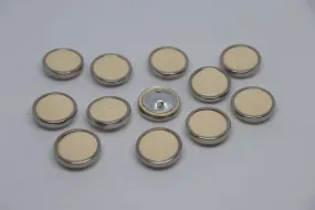 Cream Circular Steel Ring Coat Button