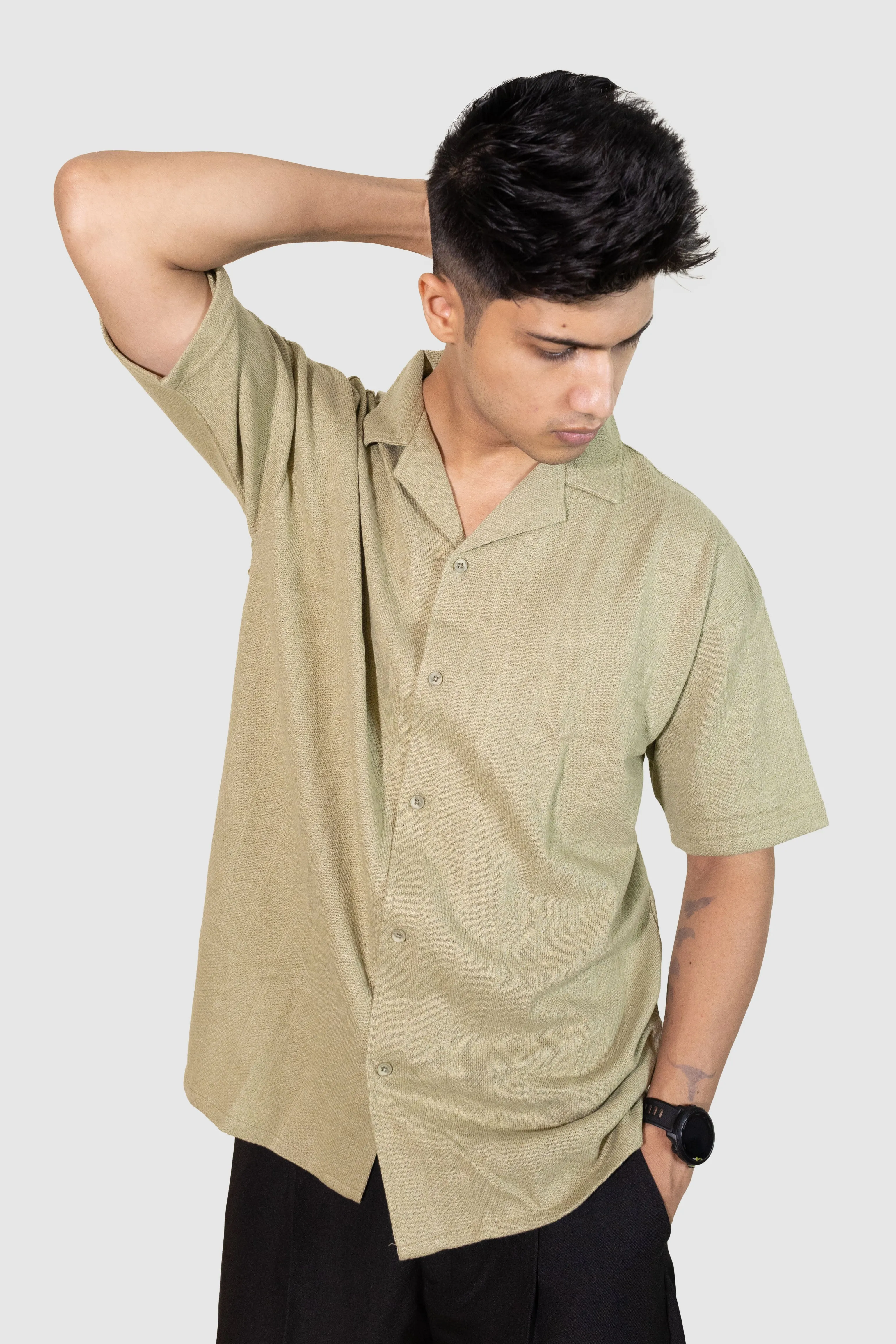 Cuban Stripe Shirt - Light Green