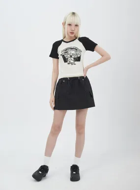 Drawstring Mini Skirt IU312