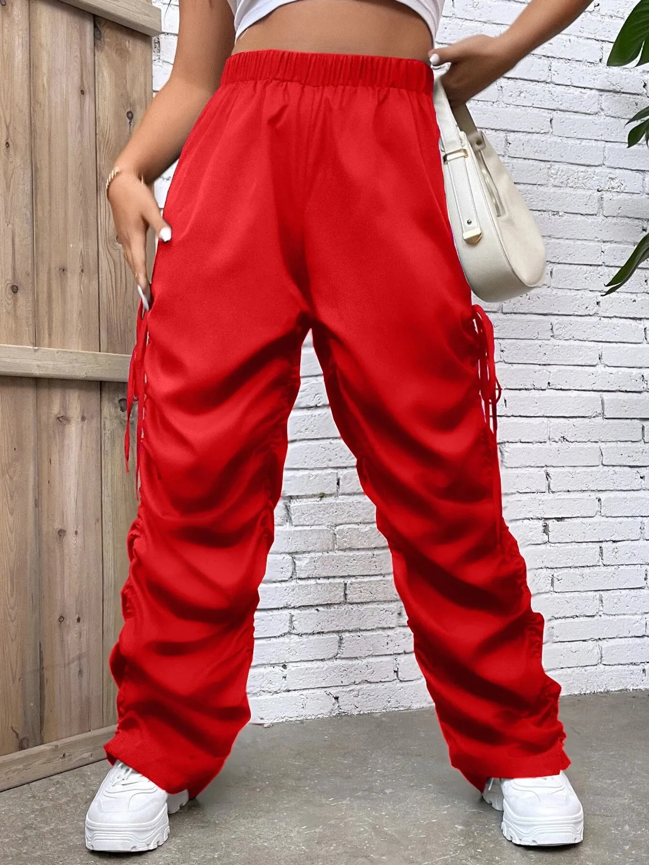 Drawstring Side Stacked Pant