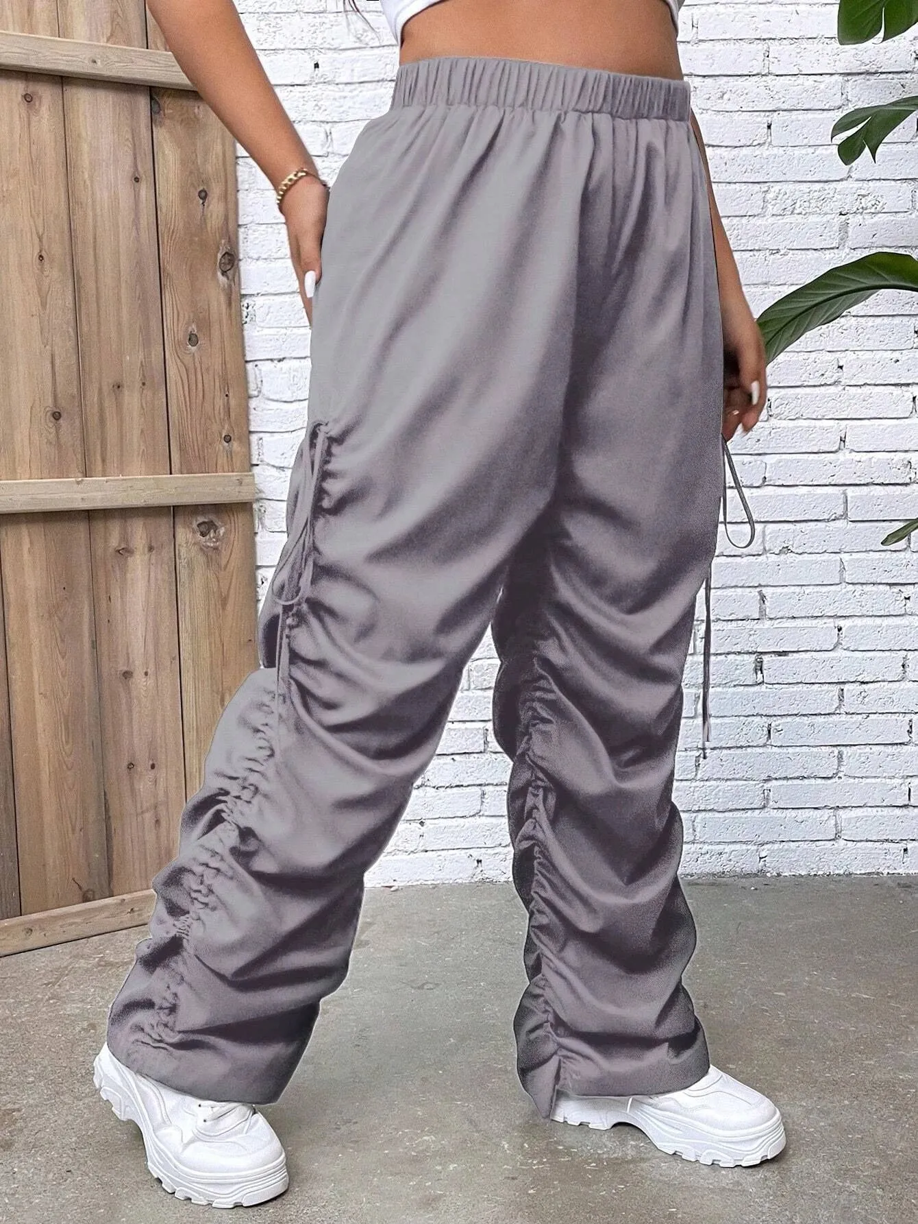 Drawstring Side Stacked Pant