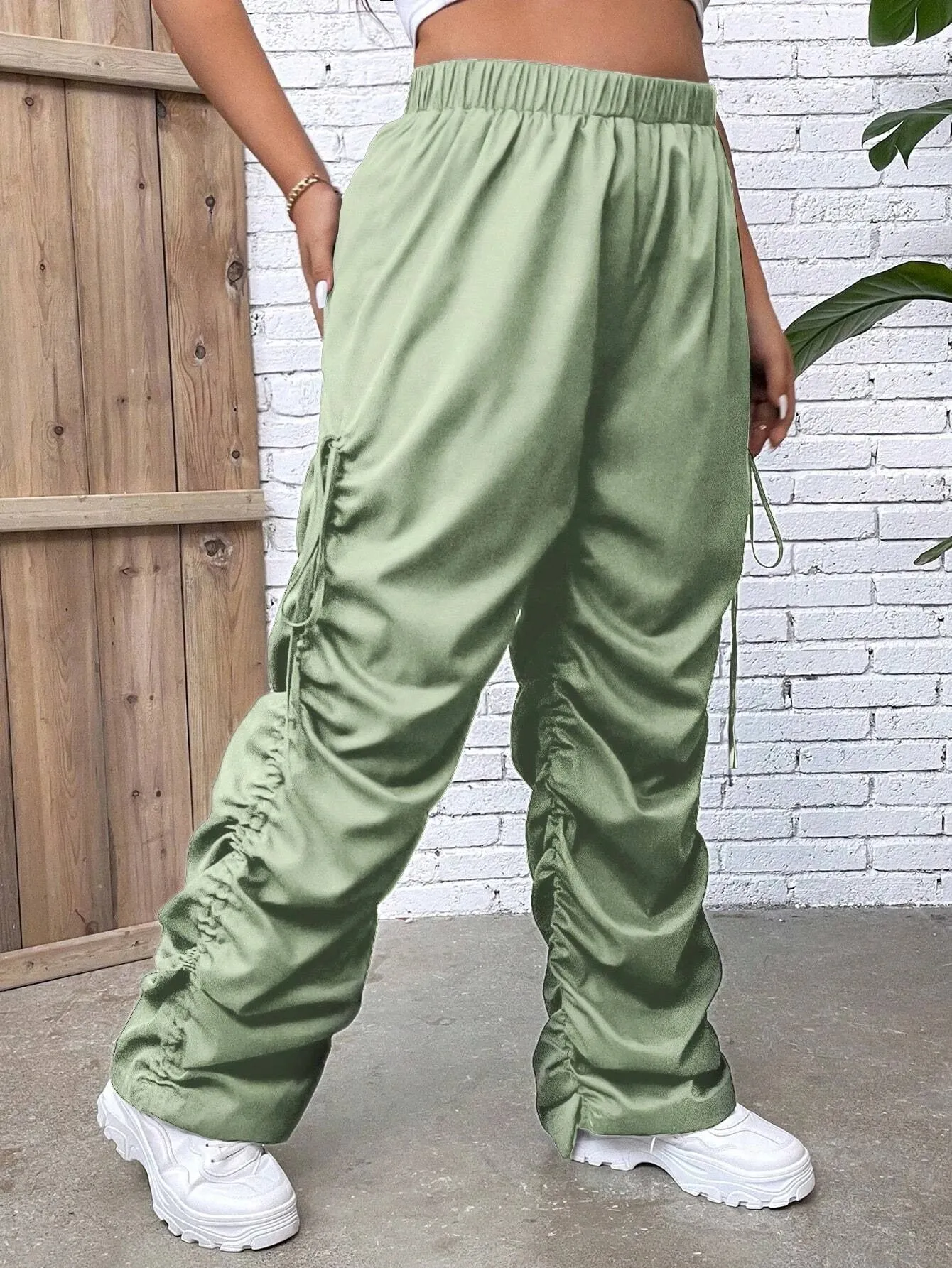 Drawstring Side Stacked Pant