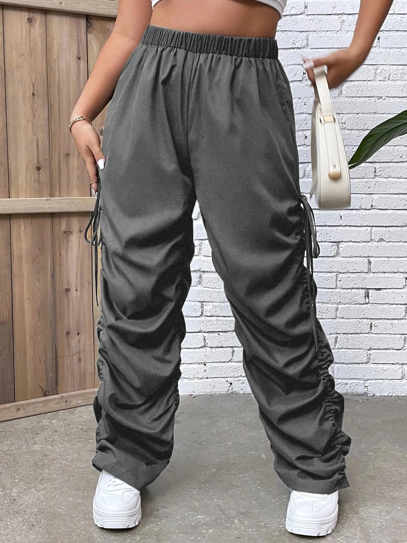 Drawstring Side Stacked Pant