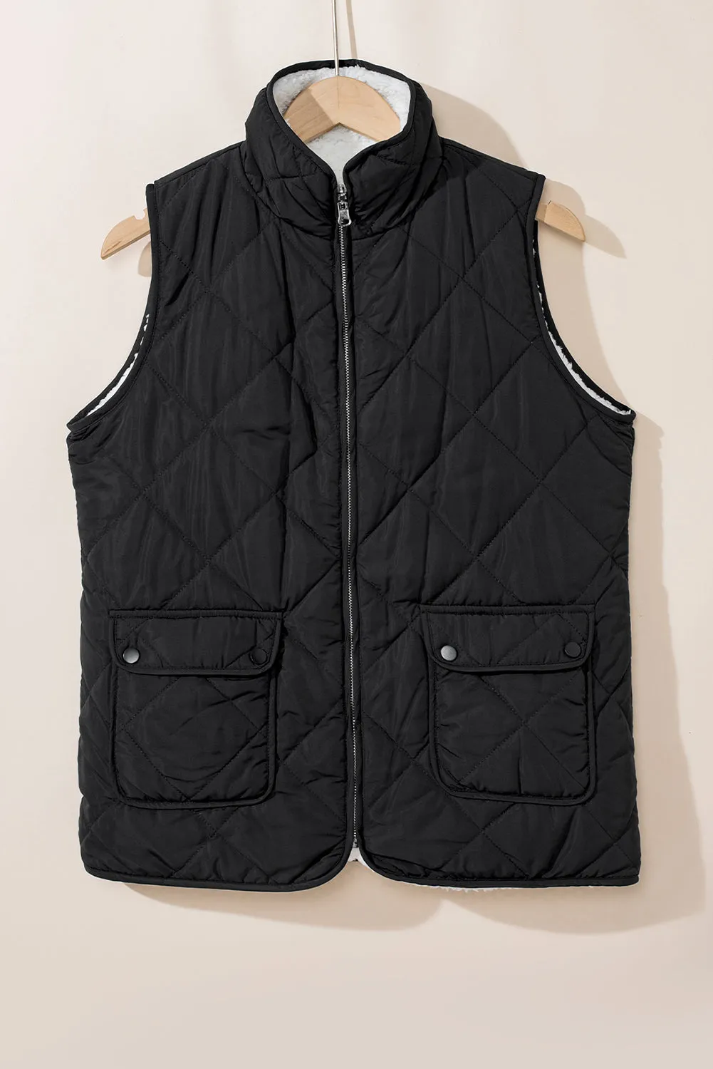 Fleece Lined Quilted Vest Coats