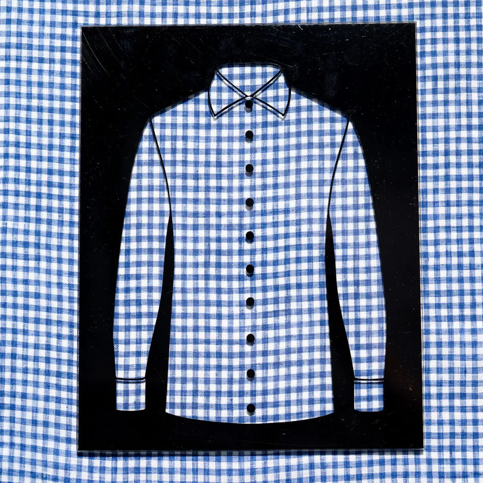 French Blue Gingham Check Pure Linen