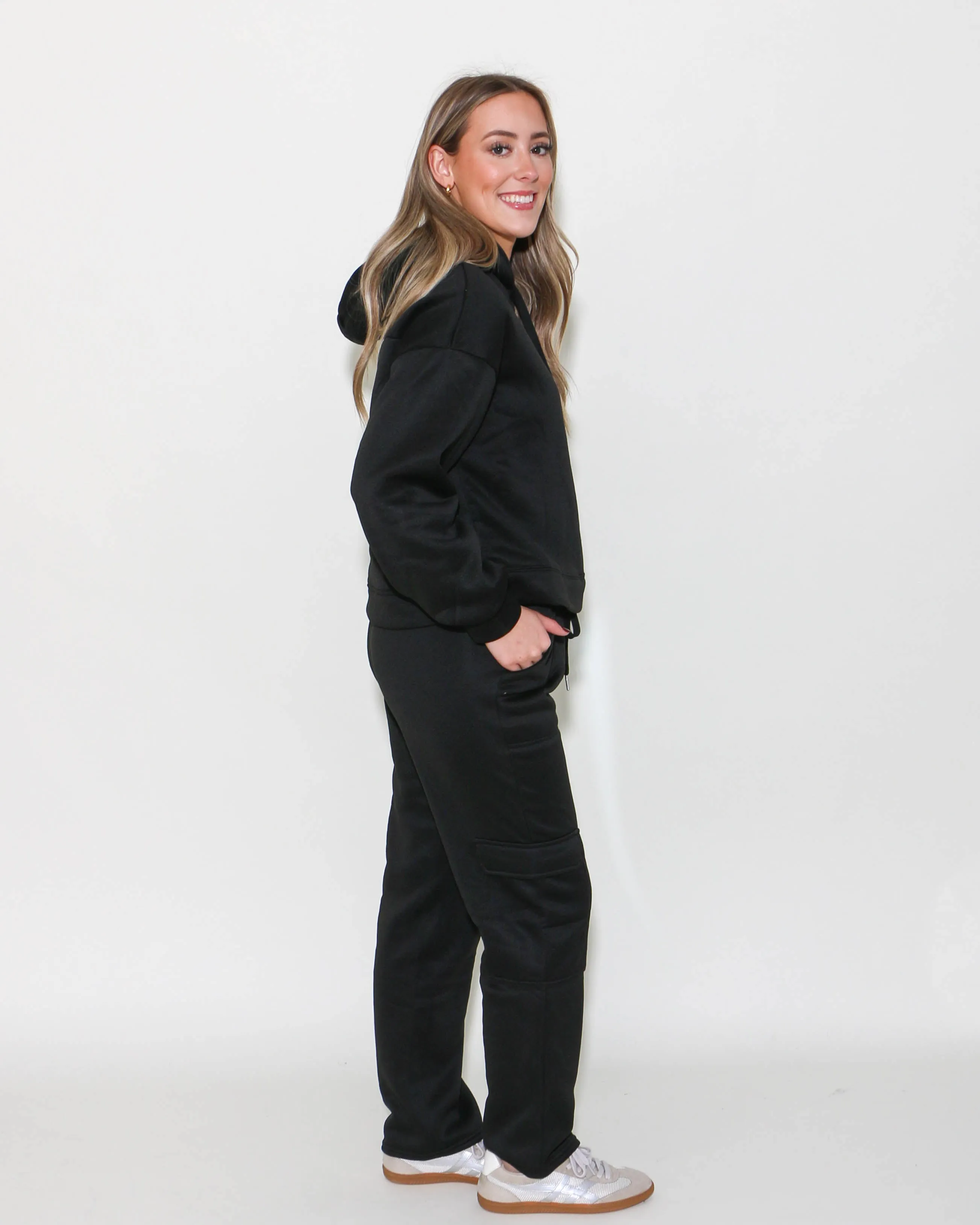 Frenchy Knit Comfy Set in Black