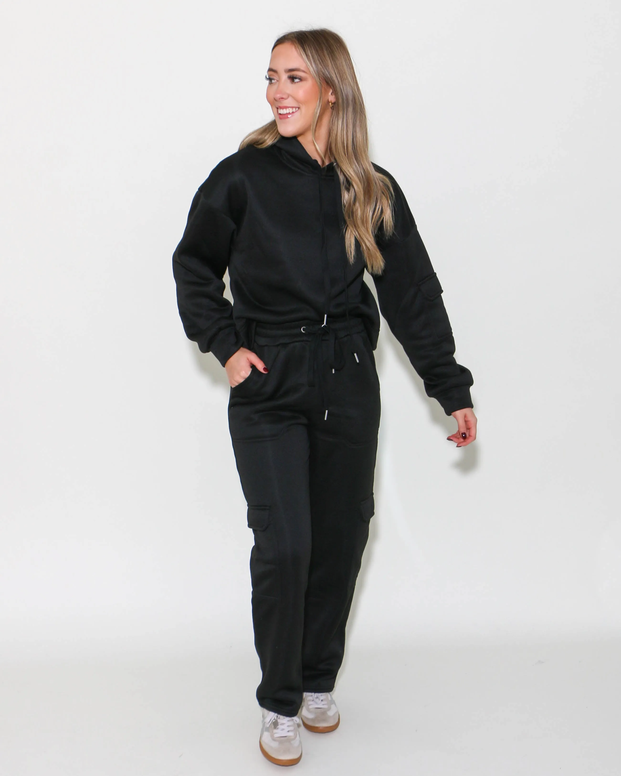 Frenchy Knit Comfy Set in Black