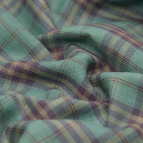 Gallery Plaid Yarn Dyed Linen - Turquoise