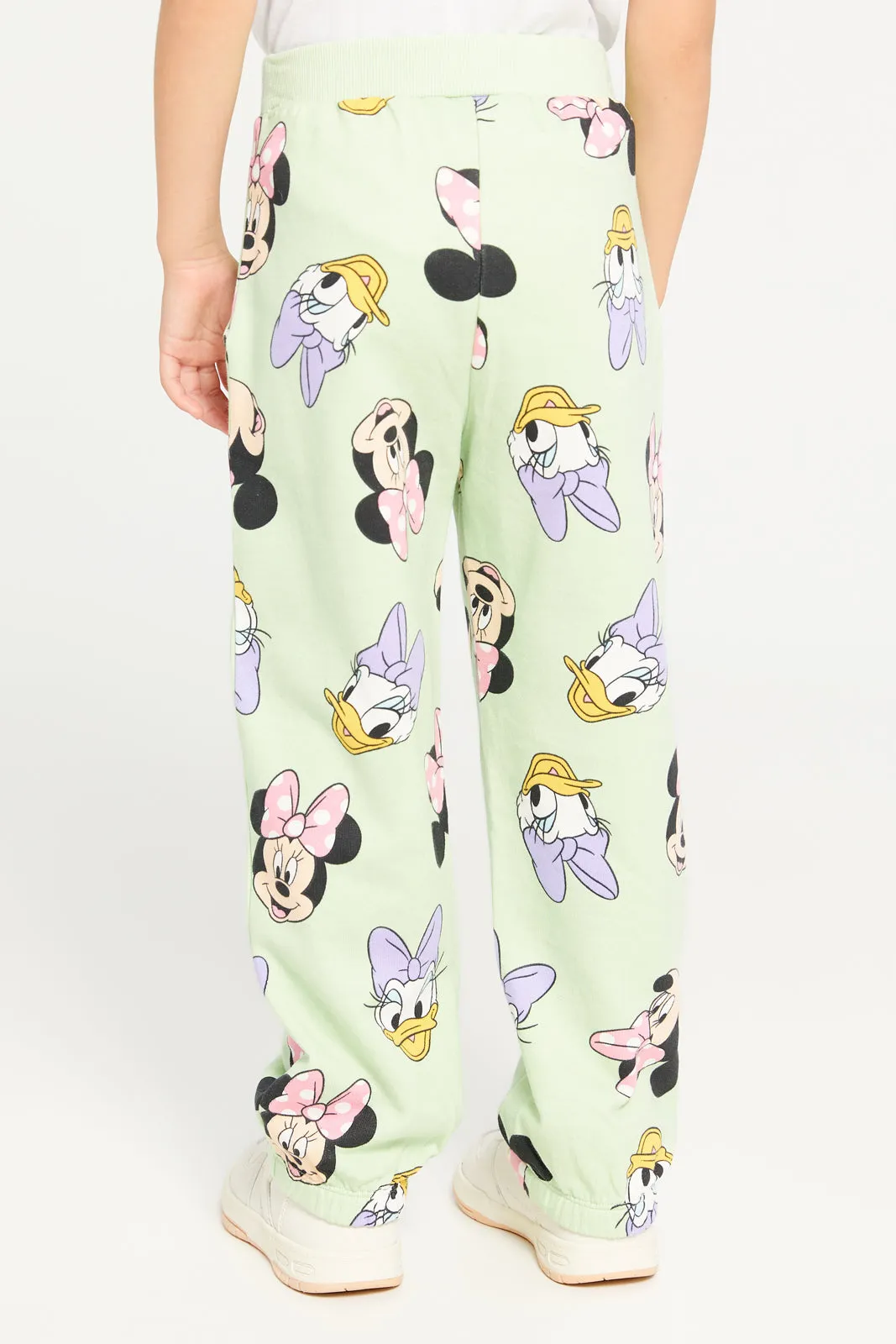 Girls Green Minnie And Daisy Print Track Pants