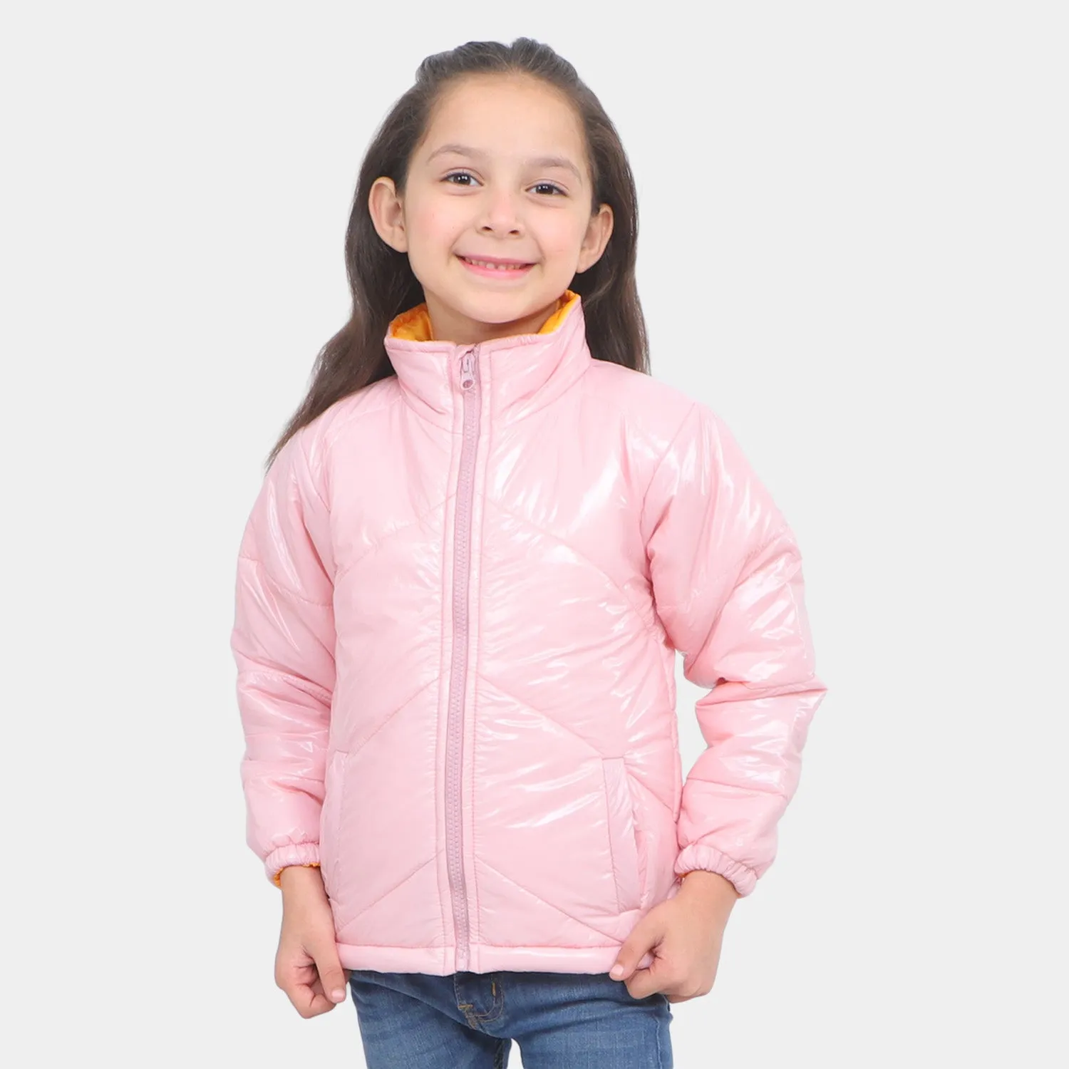 Girls Quilted Jacket Basic F/S - Light Pink