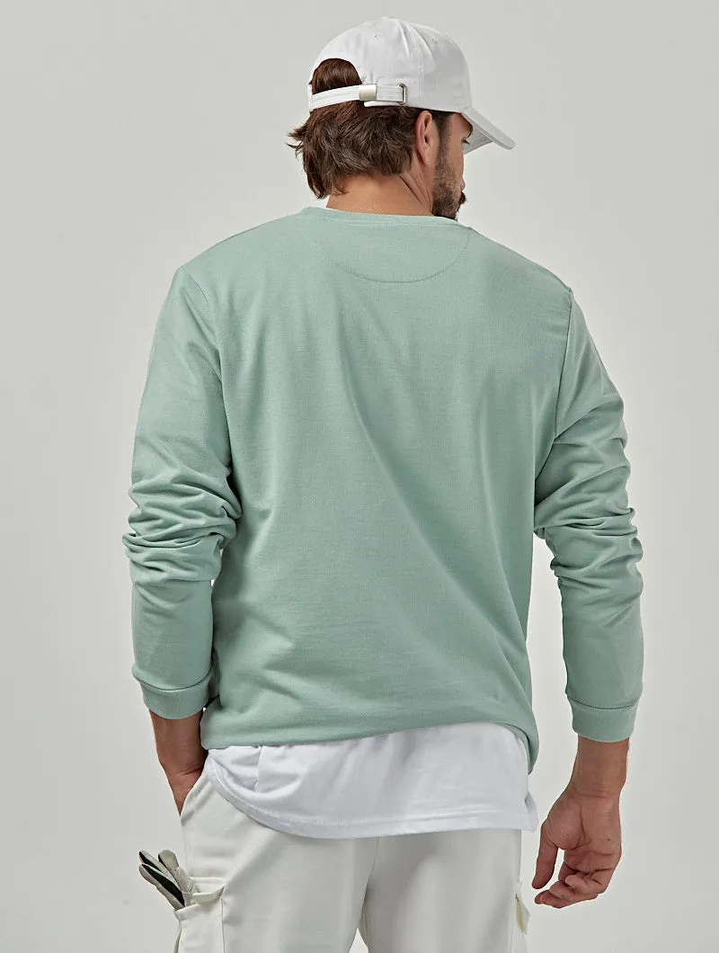 GOOD VIBES SWEATSHIRT IN MINT GREEN